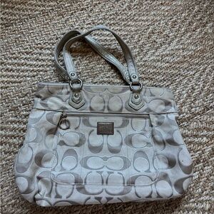 Coach Elegant Cream Designer Tote Bag